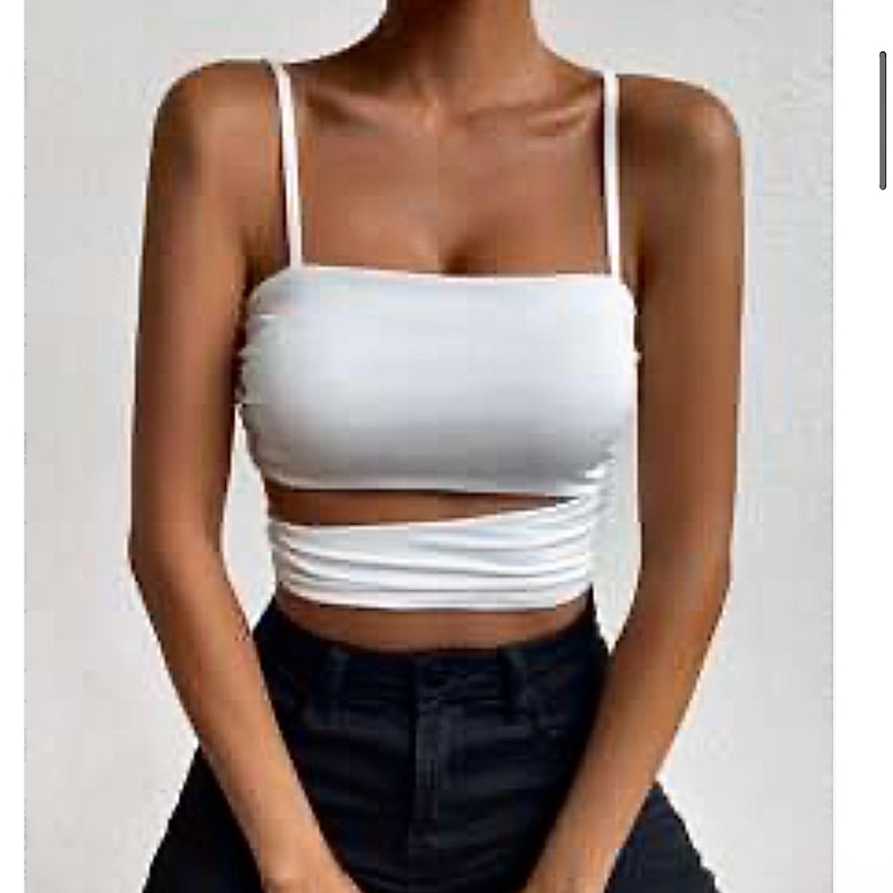 SHEIN White Strappy Crop Top